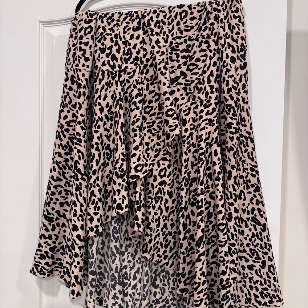 Sugarlips Saturated Love High-Low Leopard Print Midi Skirt Curve Size 2X